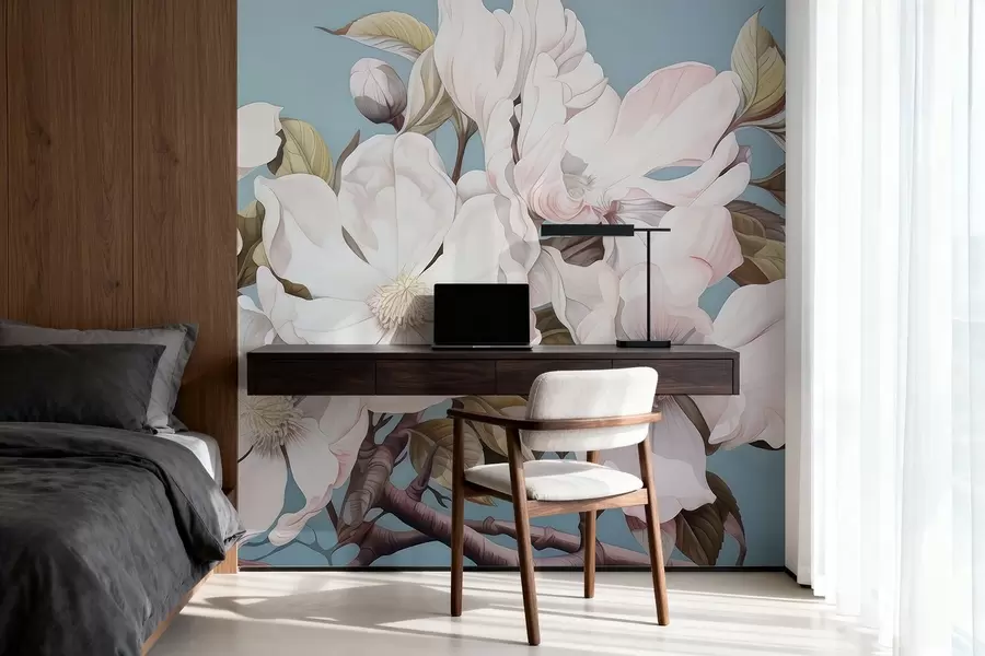 wall murals Lush flowers on a tree branch w05178