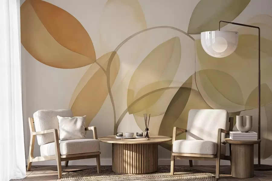 wall murals Abstract leaves imitation of painting w05208