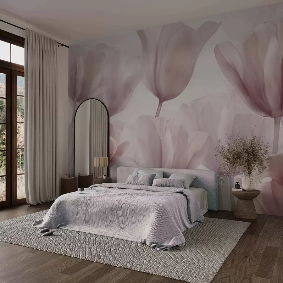wall murals Delicate tulips w09699v2