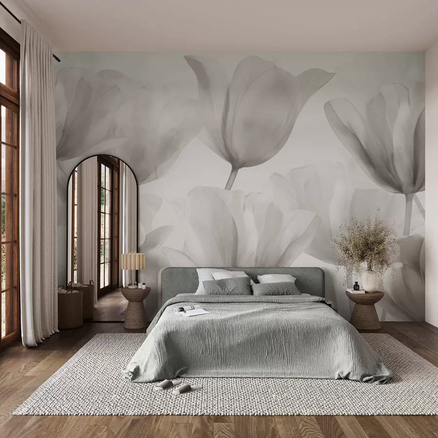 wall murals Delicate tulips w09699v1