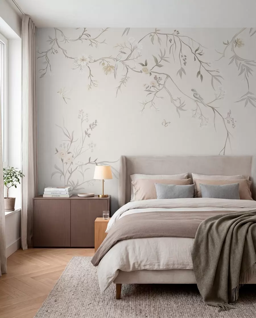 wall murals Birds on Delicate Boughs w05127