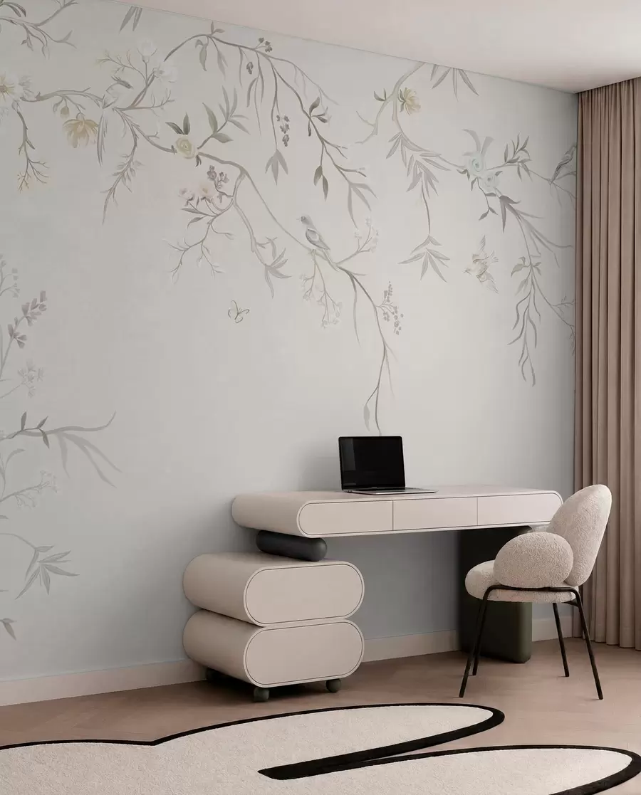 wall murals Birds on Delicate Boughs w05127