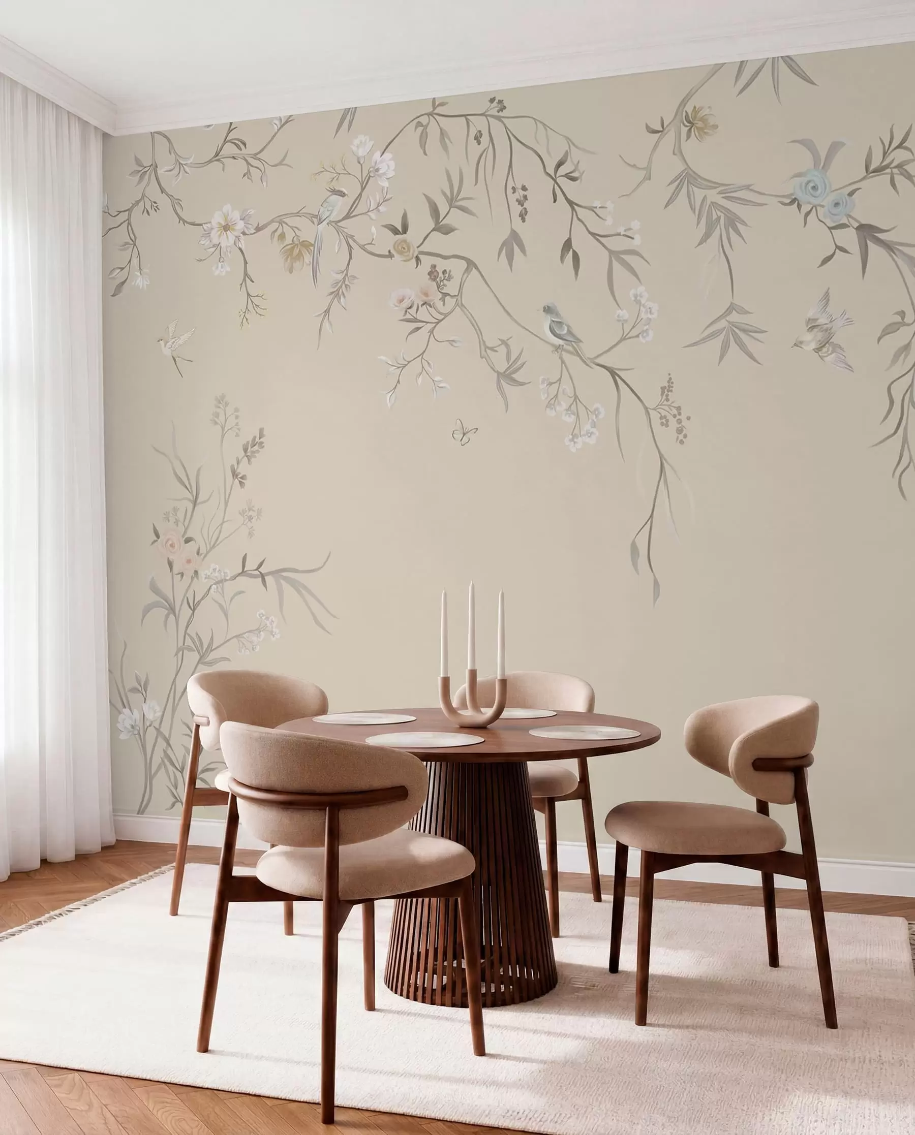 wall murals Boughs and Birds on Sand w05127v2