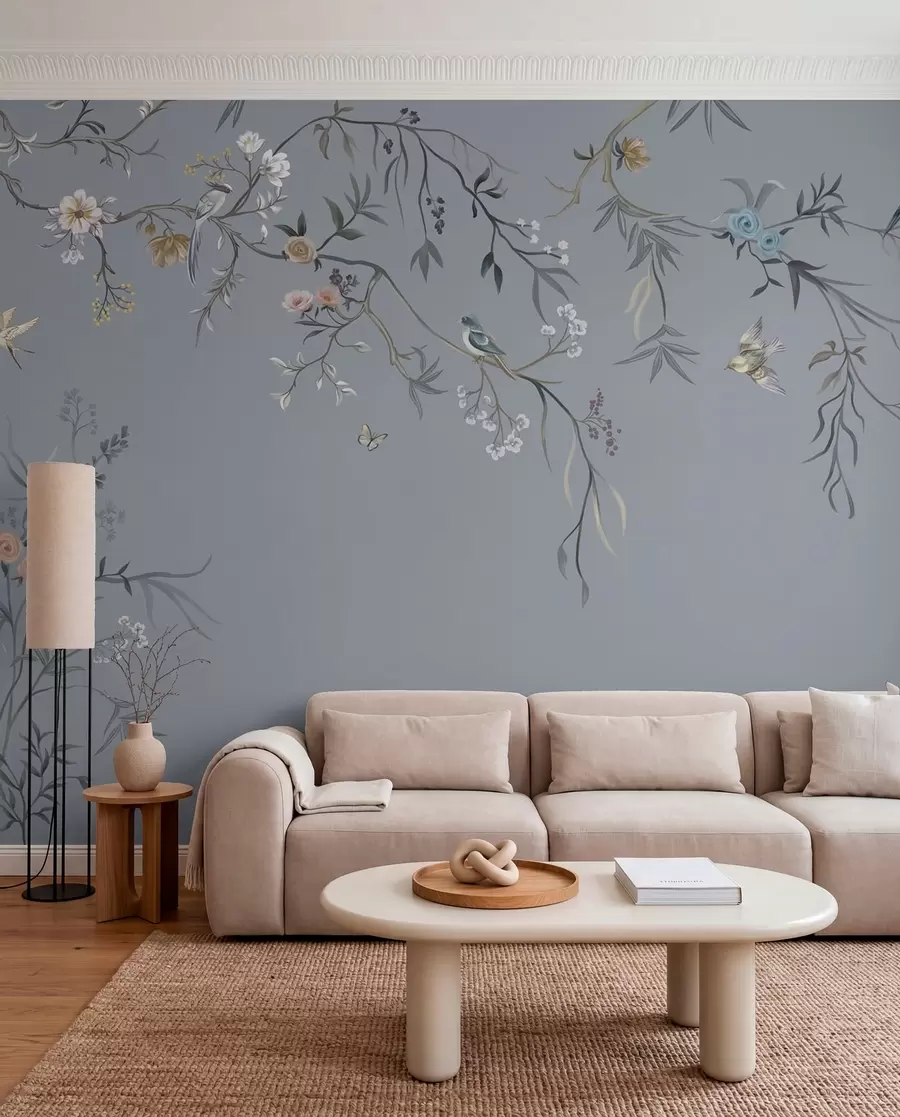 wall murals Boughs and Birds on Slate w05127v5
