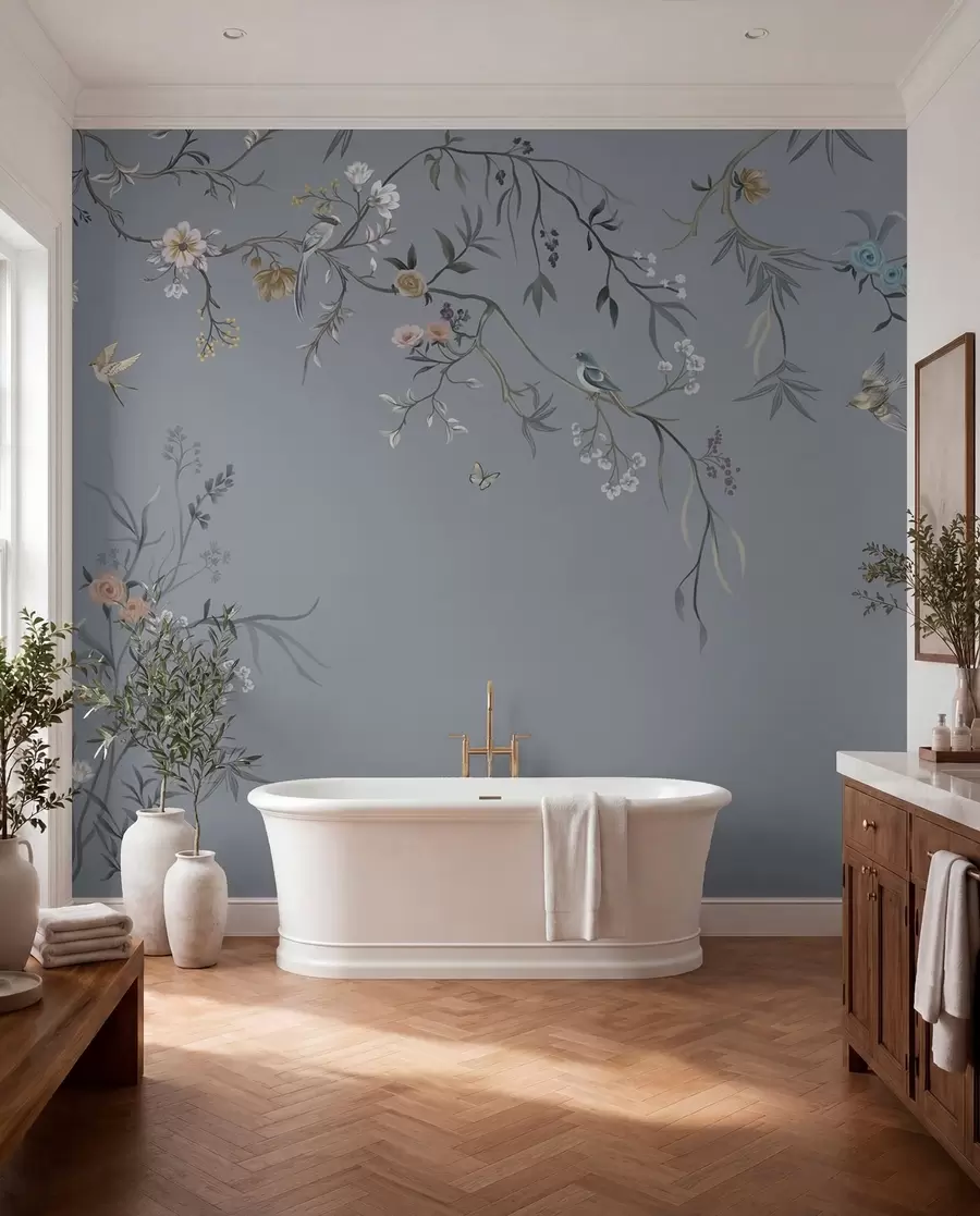 wall murals Boughs and Birds on Slate w05127v5