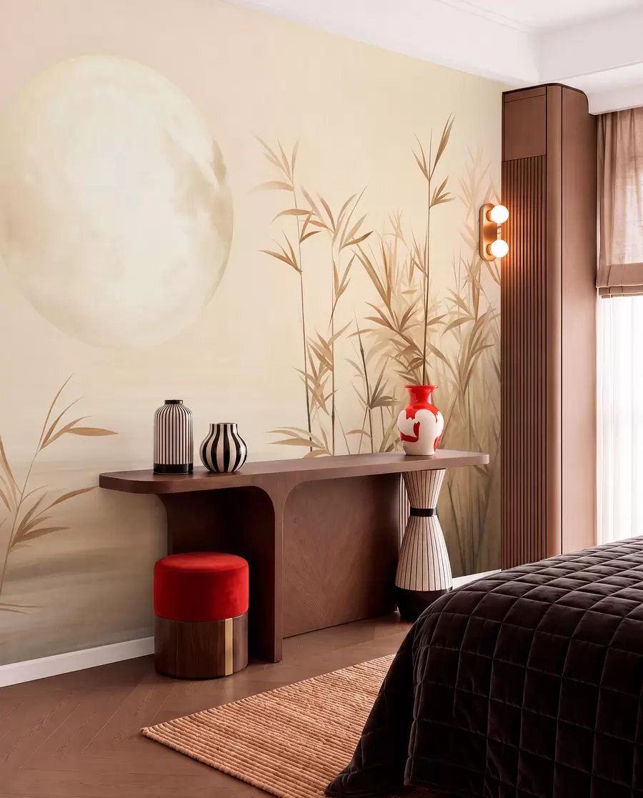 wall murals Reeds under the Moon w09631