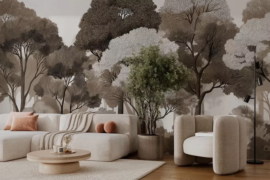 wall murals Deciduous forest w05198v3