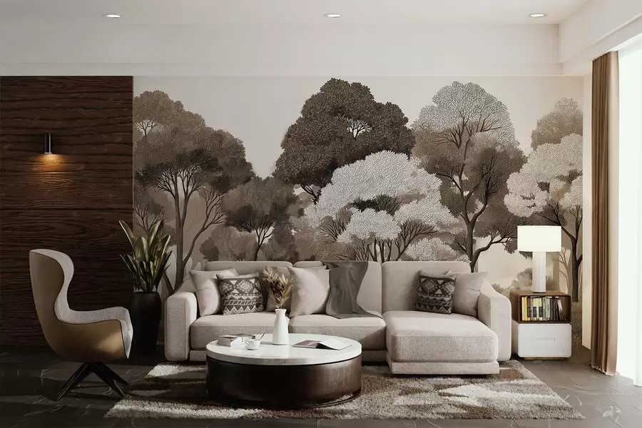 wall murals Deciduous forest w05198v3