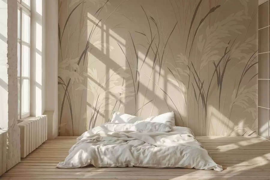 wall murals Thin stems of wildflowers w09696