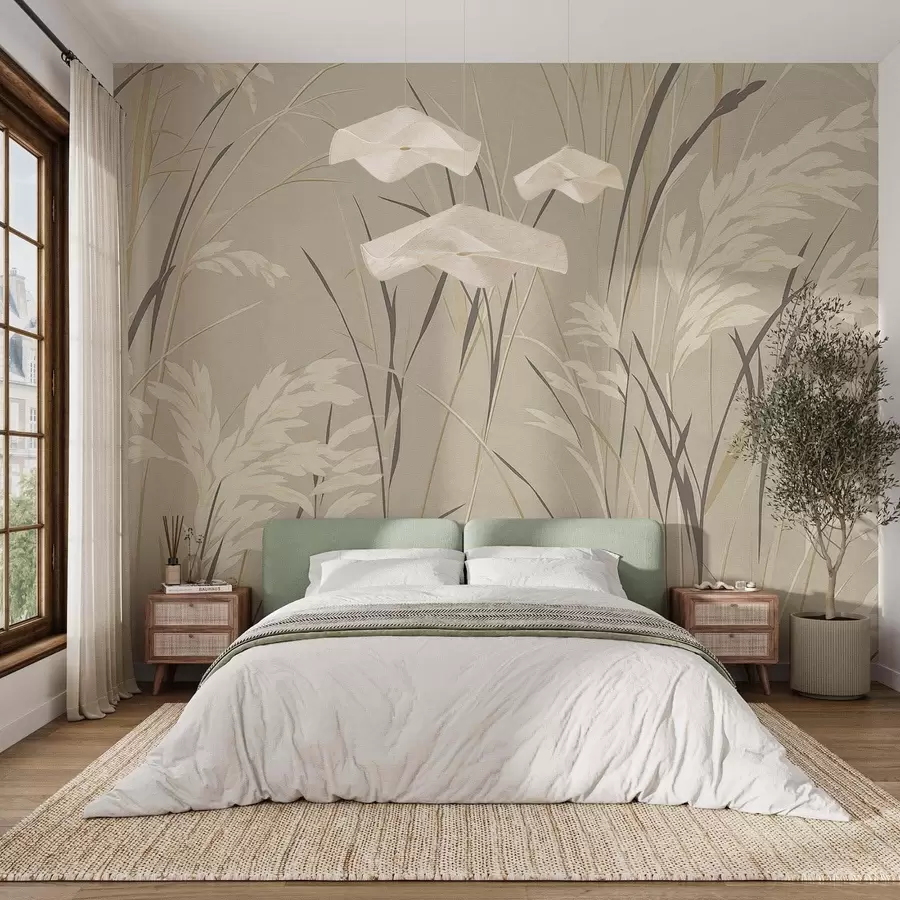 wall murals Thin stems of wildflowers w09696
