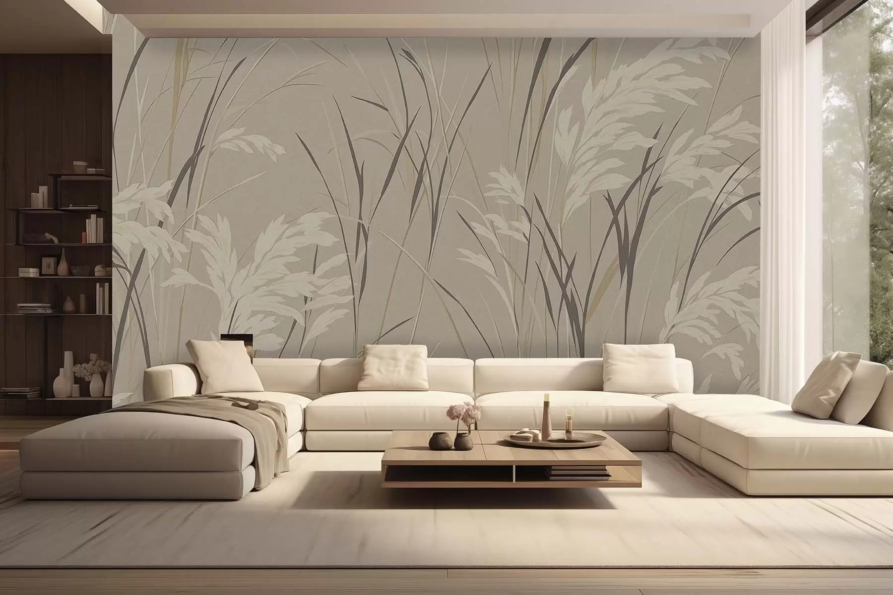 wall murals Thin stems of wildflowers w09696