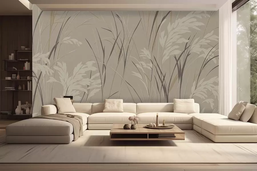 wall murals Thin stems of wildflowers w09696