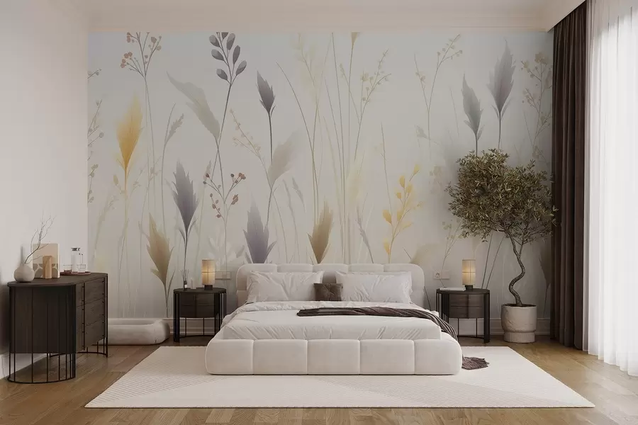 wall murals Variety of wildflowers and grasses w09697