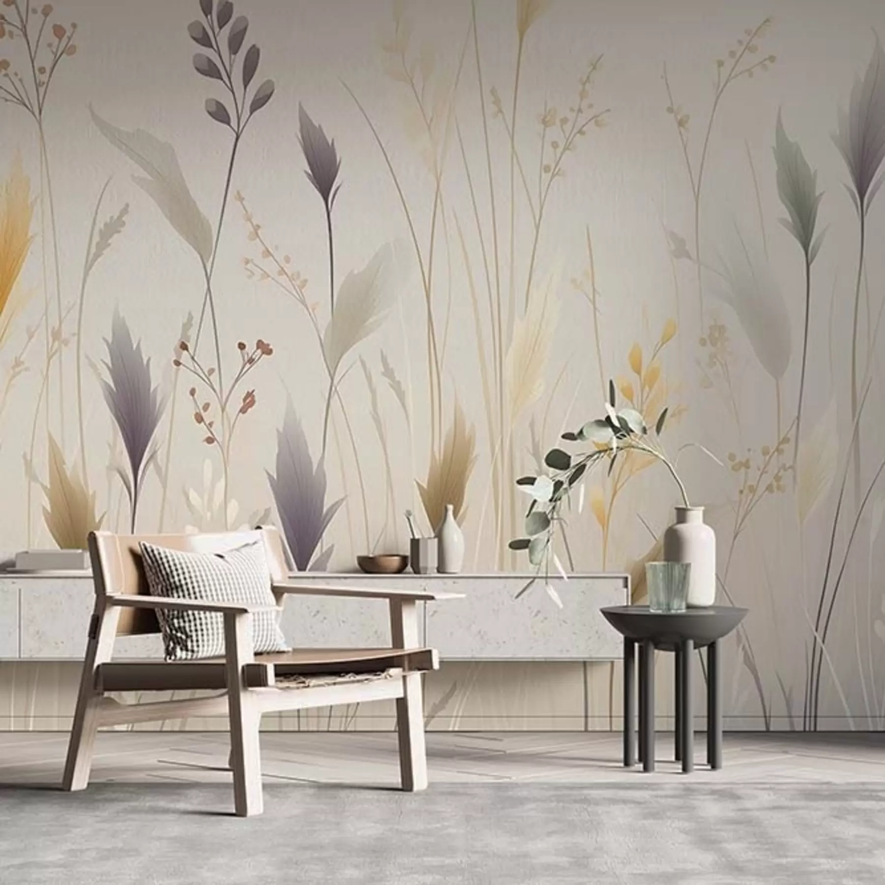 wall murals Variety of wildflowers and grasses w09697