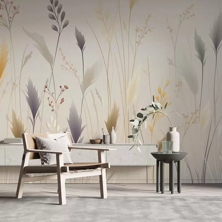 wall murals Variety of wildflowers and grasses w09697
