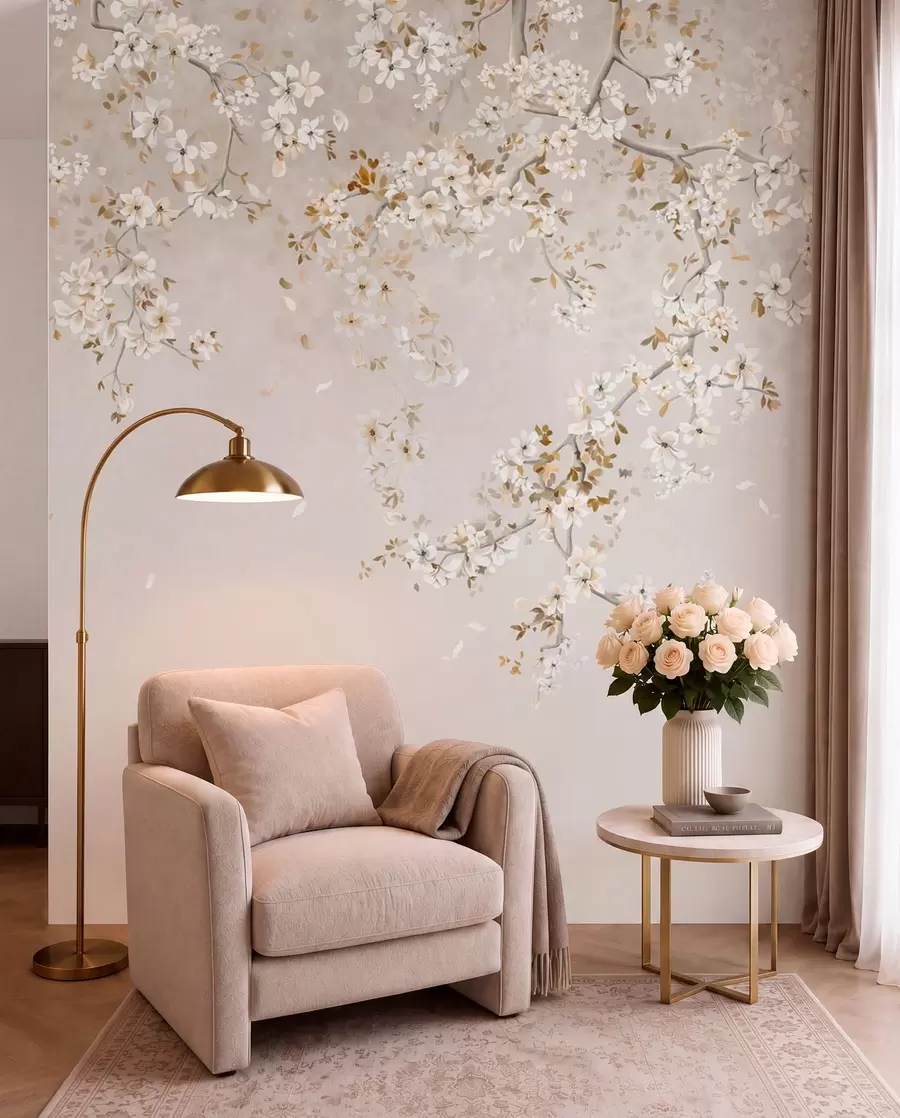 wall murals Ivory Blossom w05129