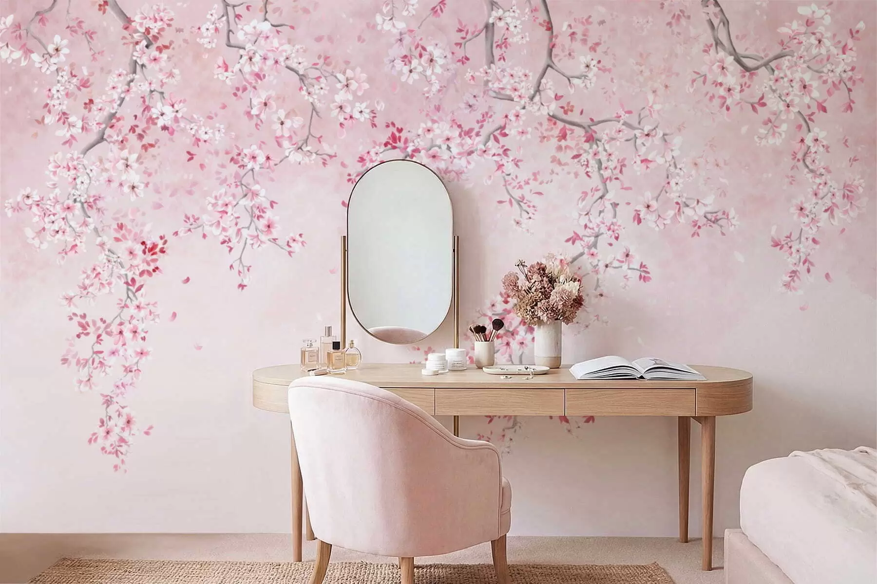 wall murals Rose Pink Blossom w05129v1