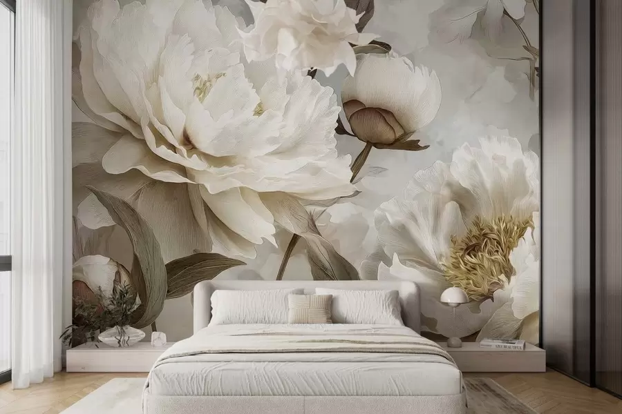 wall murals Large peonies w09689