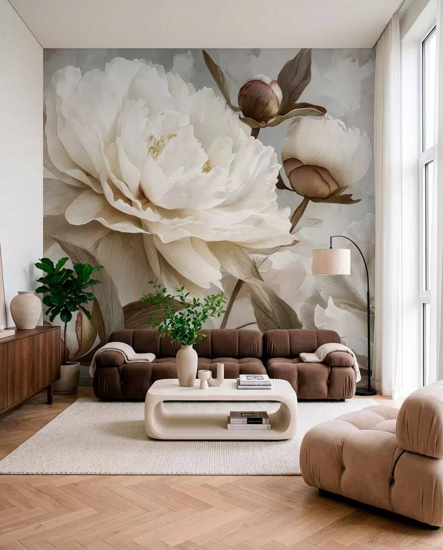 wall murals Large peonies w09689