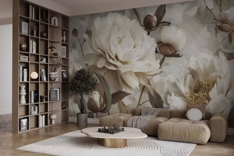 wall murals Large peonies w09689