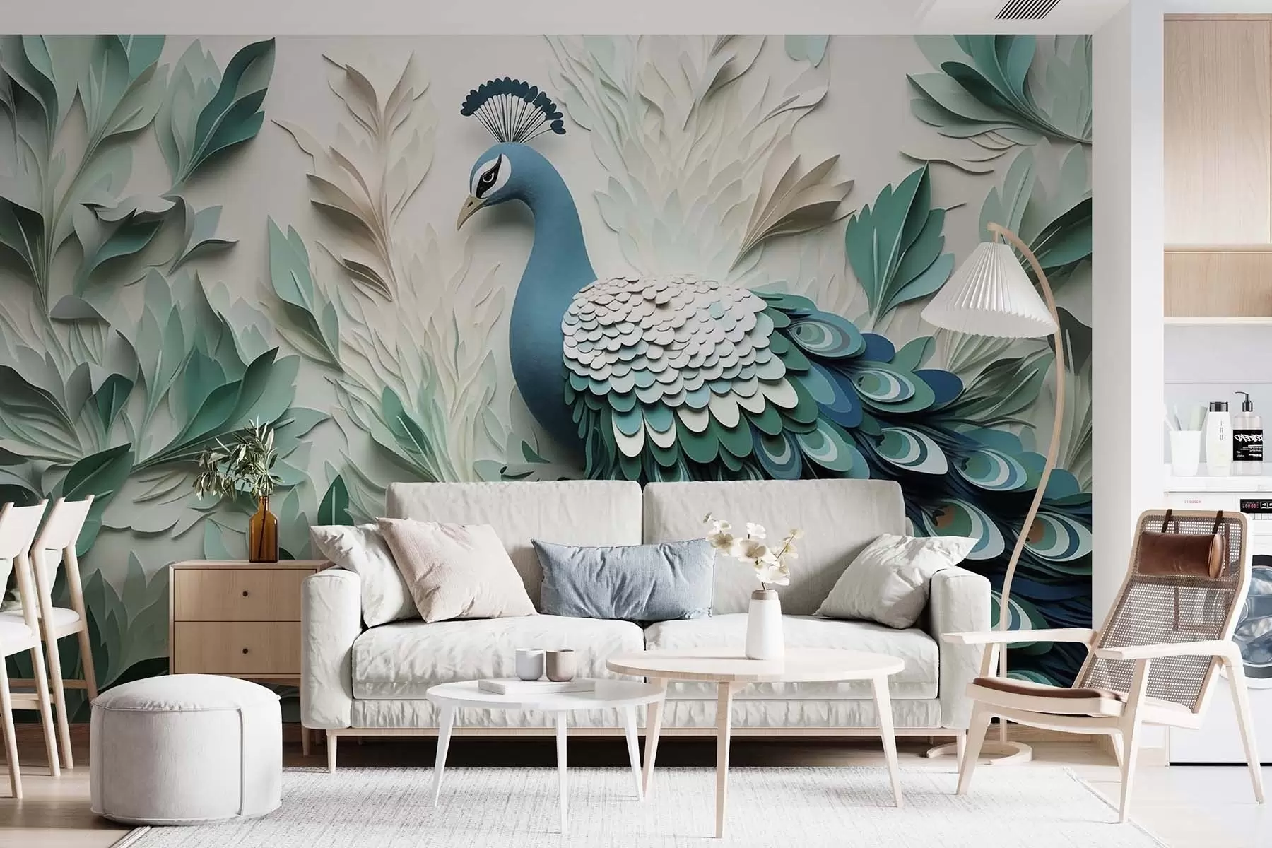 wall murals Large peacock w09695