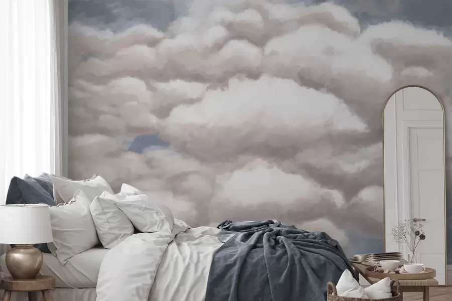 wall murals Soft clouds in blue sky w05143