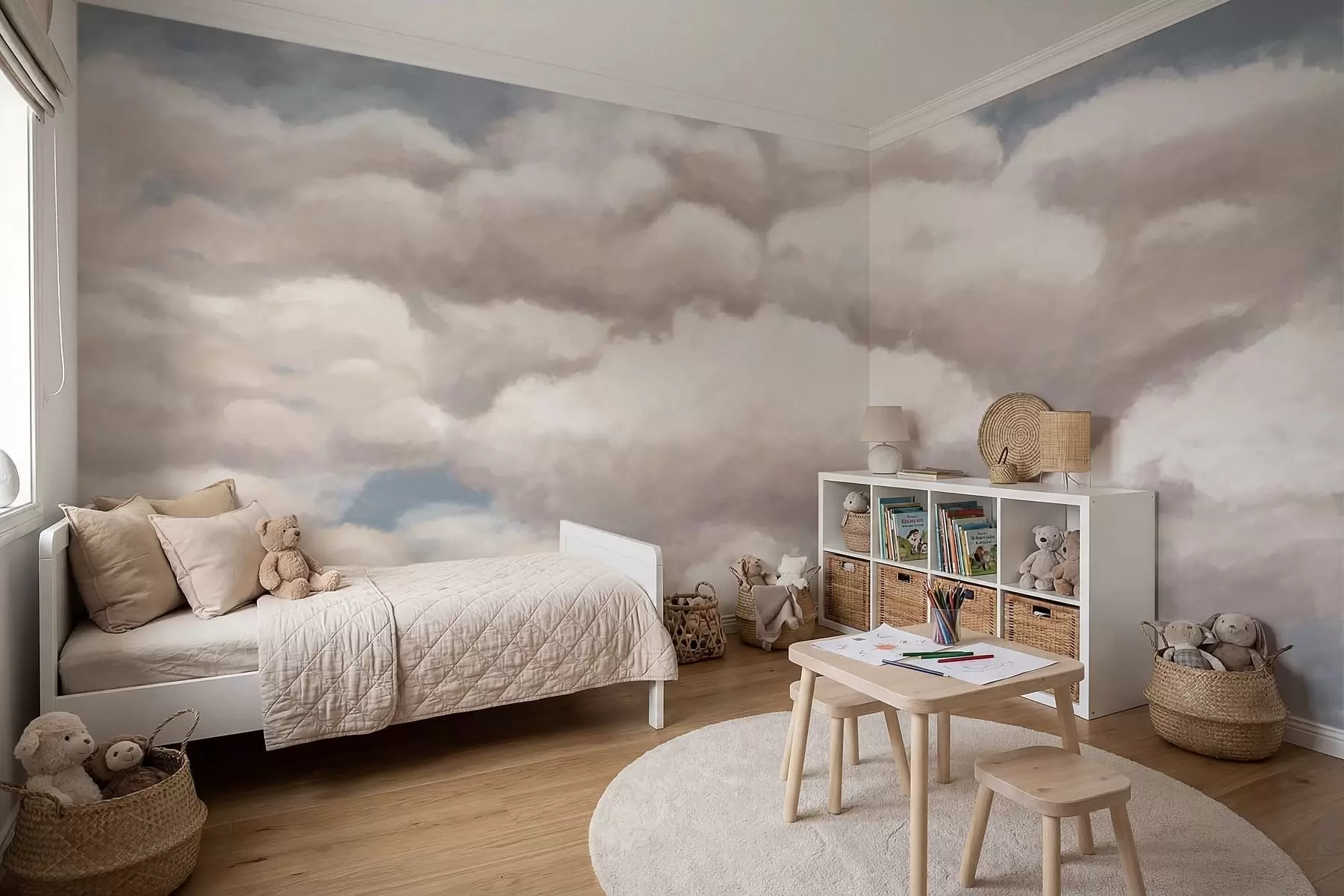wall murals Soft clouds in blue sky w05143
