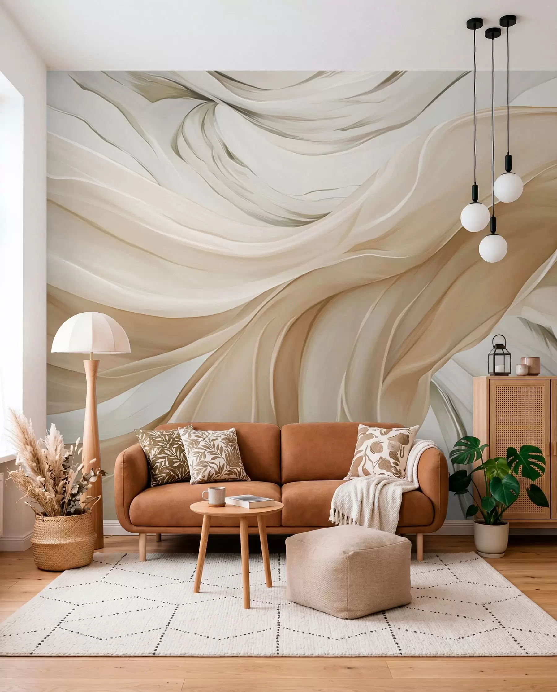 wall murals Ivory and Sand Folds w05152