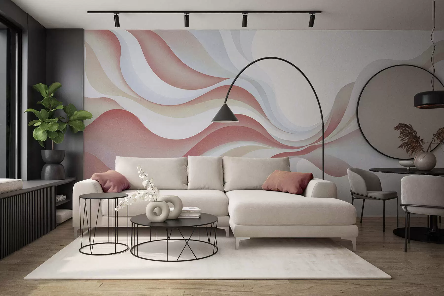 wall murals Smooth elegant waves w05245