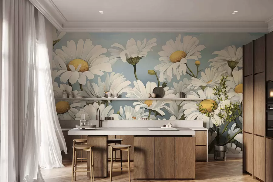 wall murals Lush daisies w05247