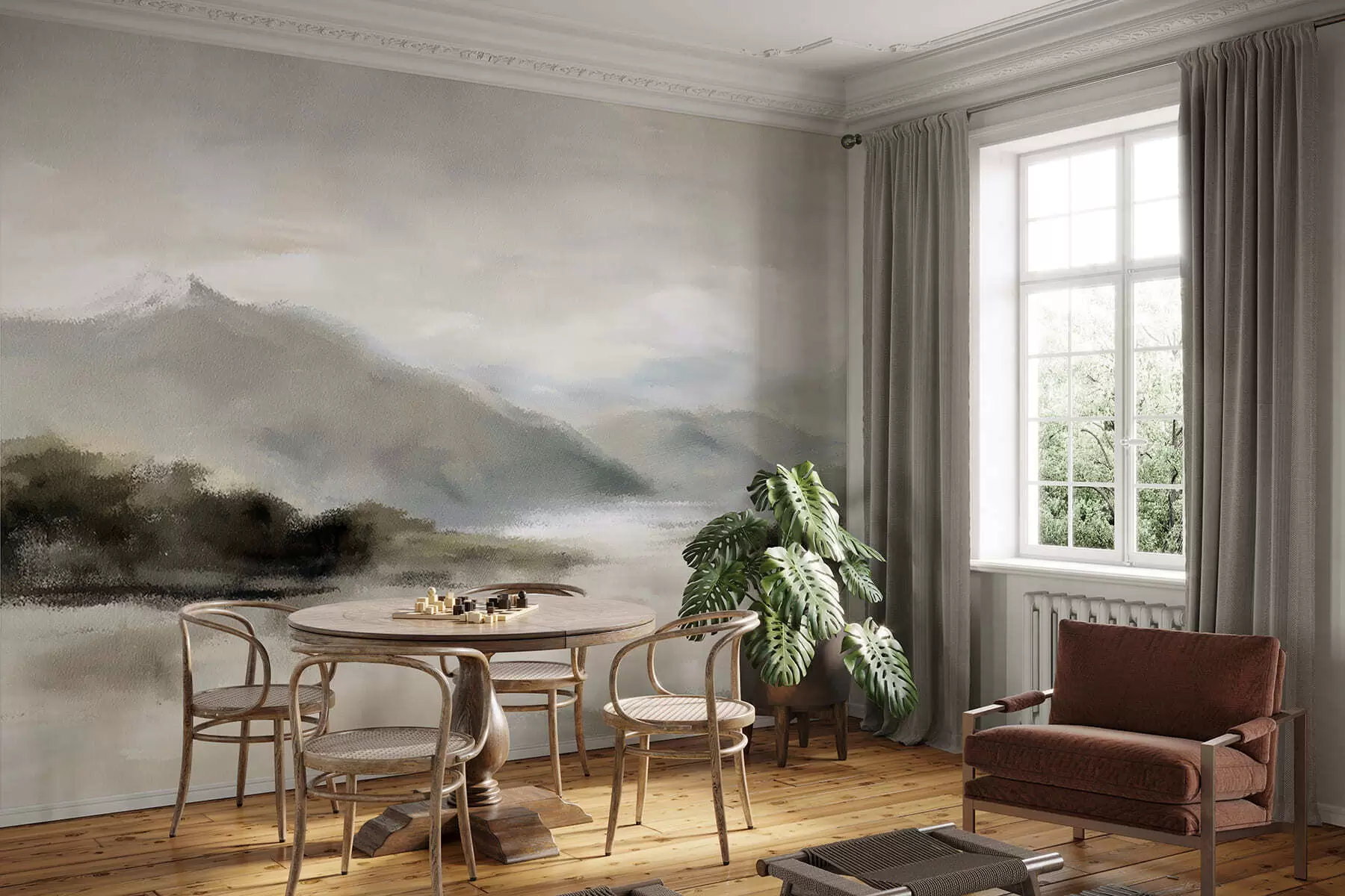 wall murals Painted mountains w05248