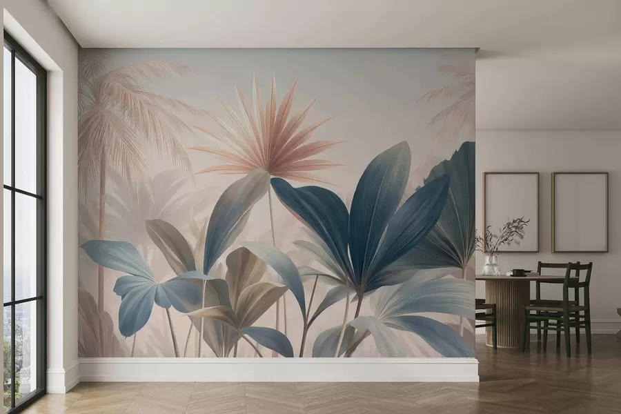 wall murals Intertwining tropical leaves w05251