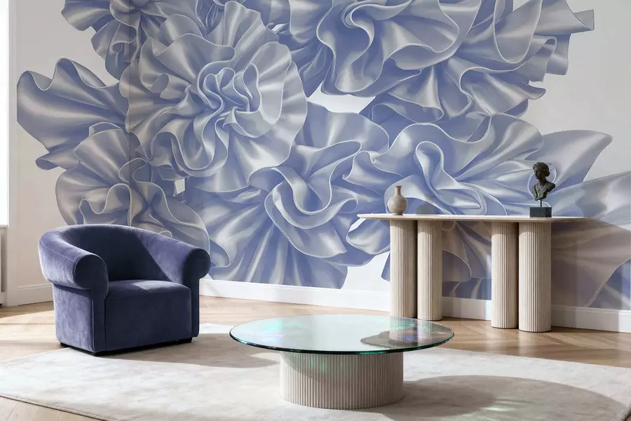 wall murals Imitation of flowers from ribbons w05252v1