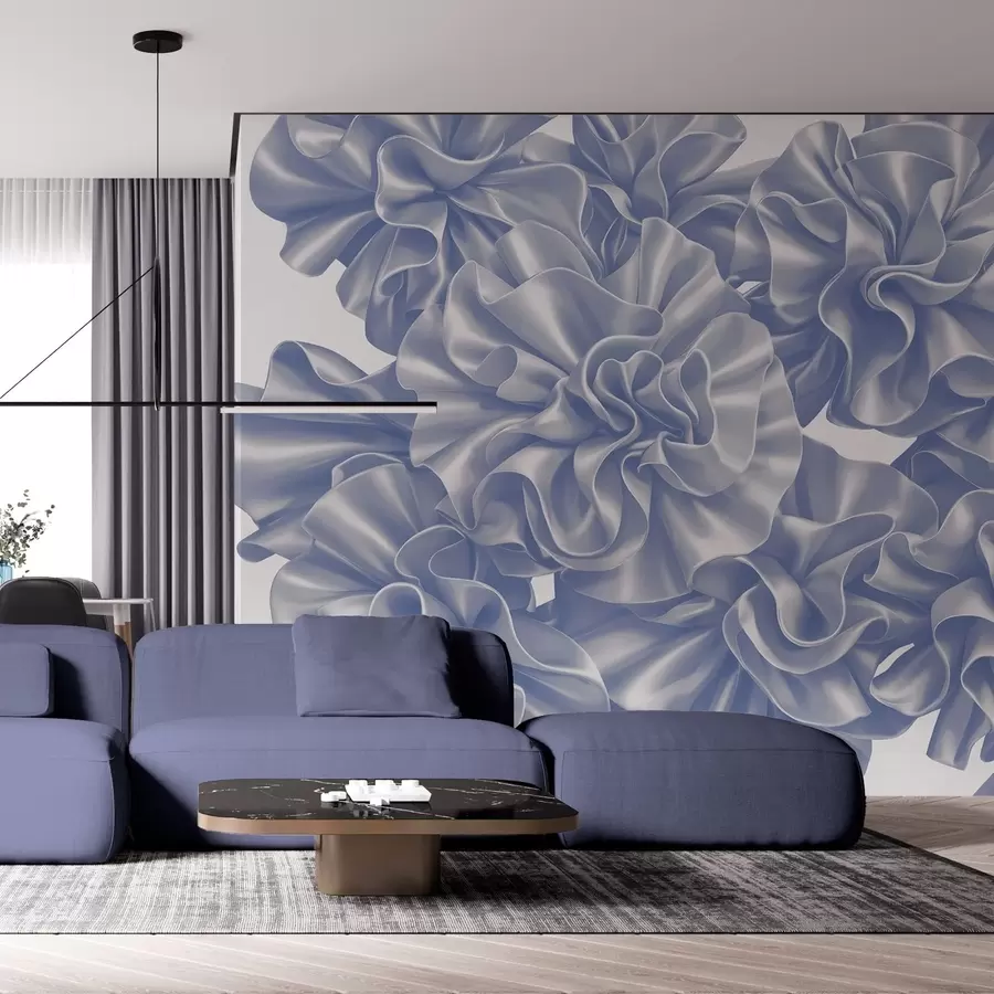 wall murals Imitation of flowers from ribbons w05252v1