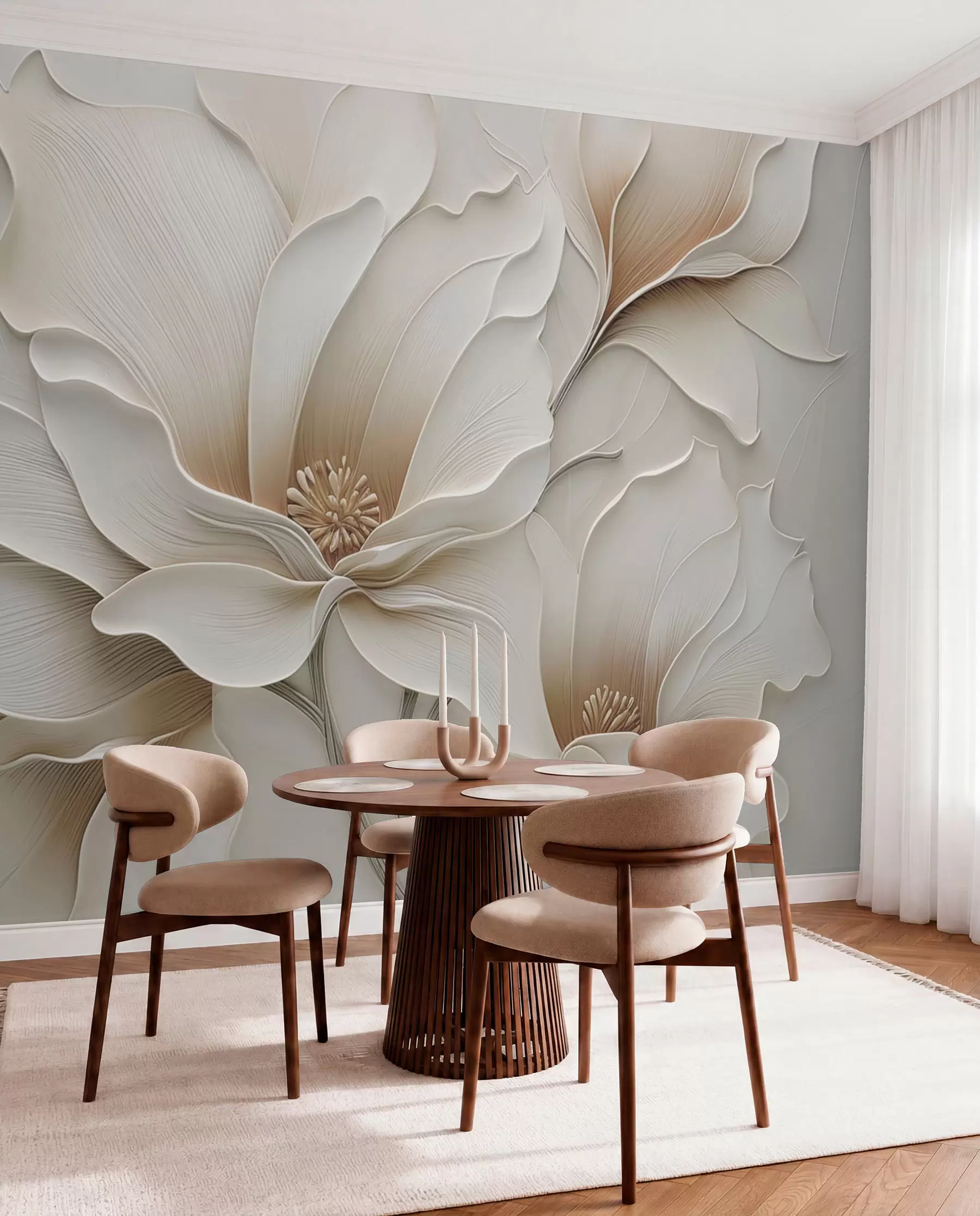 wall murals Ivory Flower Folds w05269