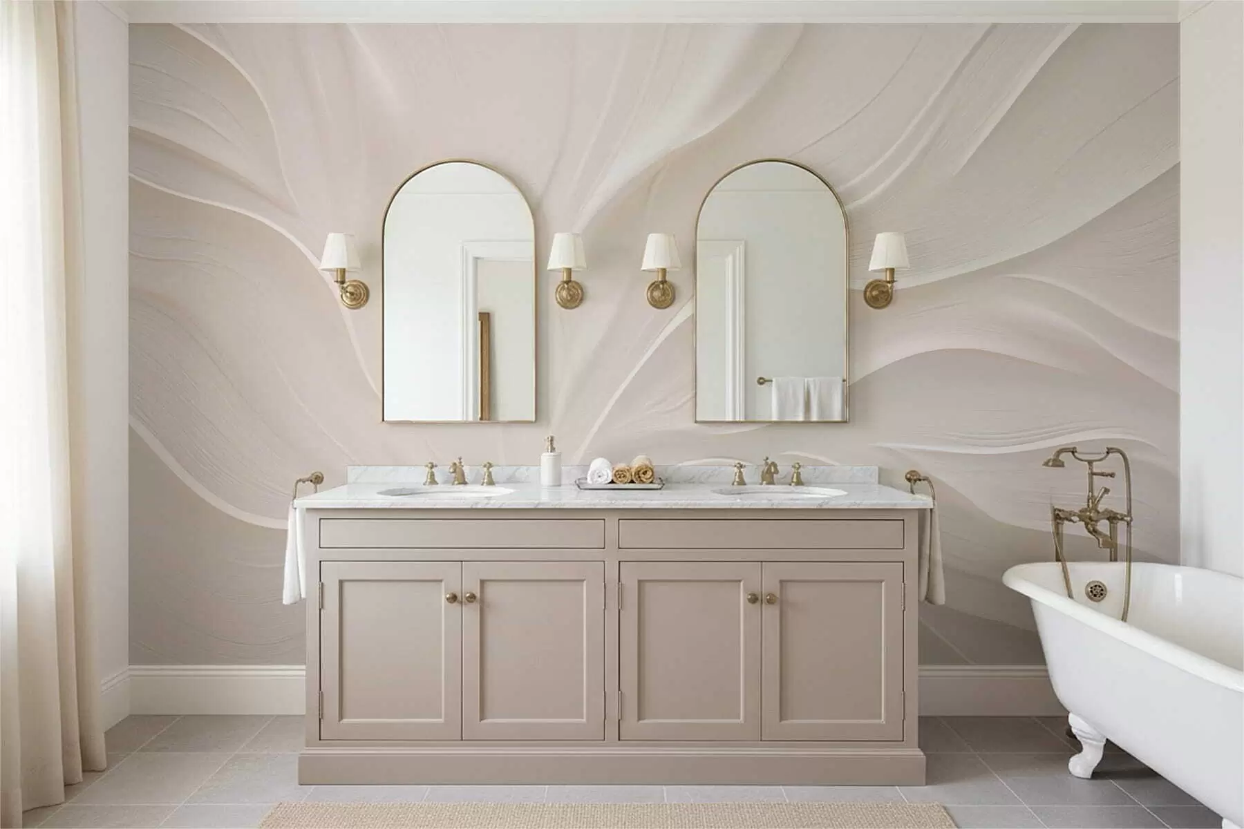 wall murals Delicate translucent leaves on a branch w05267