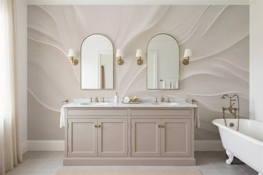 wall murals Delicate translucent leaves on a branch w05267