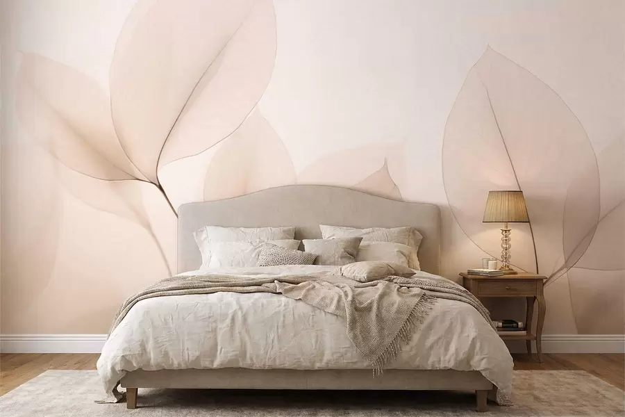 wall murals White flower with fine line w05268
