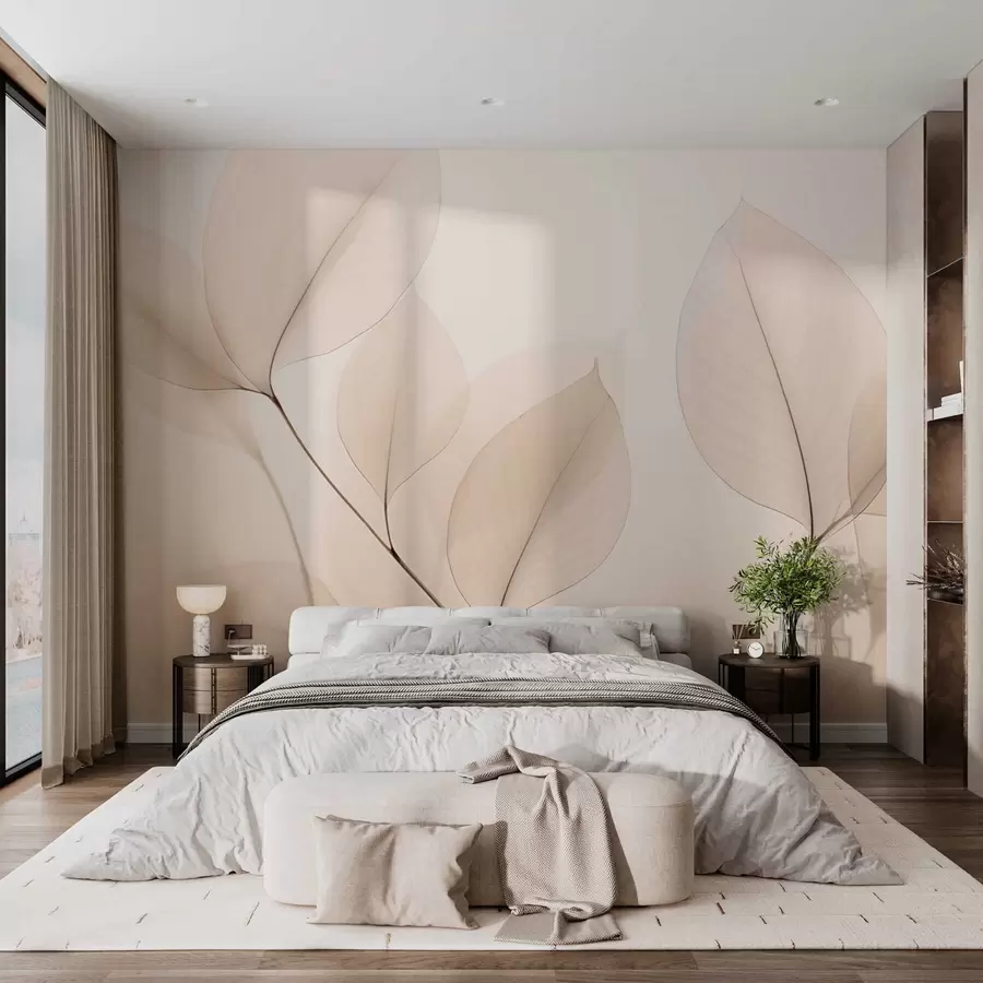 wall murals White flower with fine line w05268