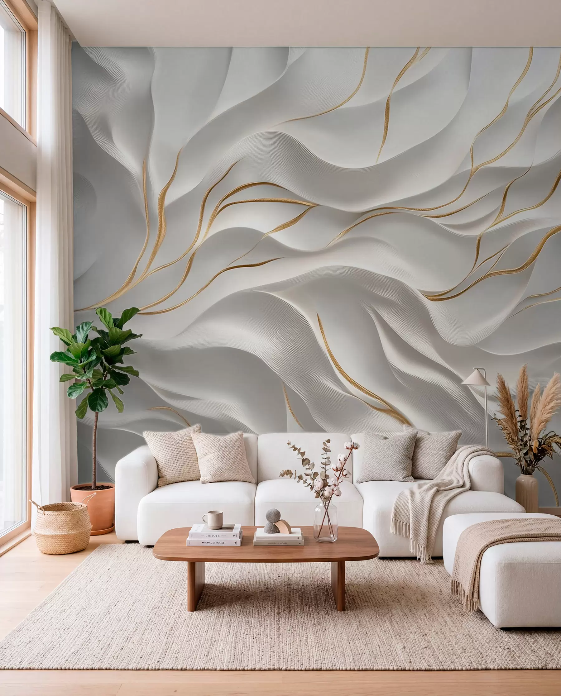 wall murals Golden Ripples w09724
