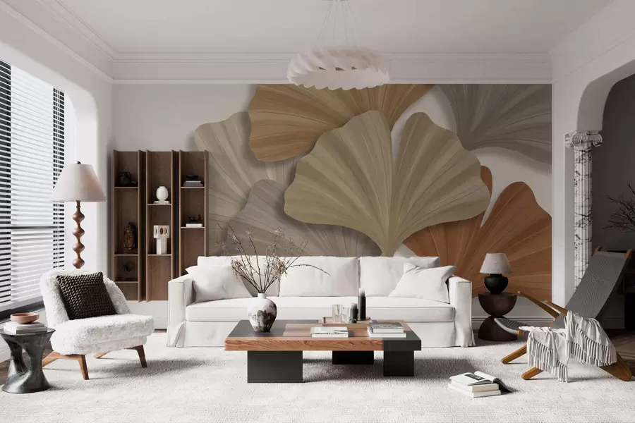 wall murals Large leaves w05288