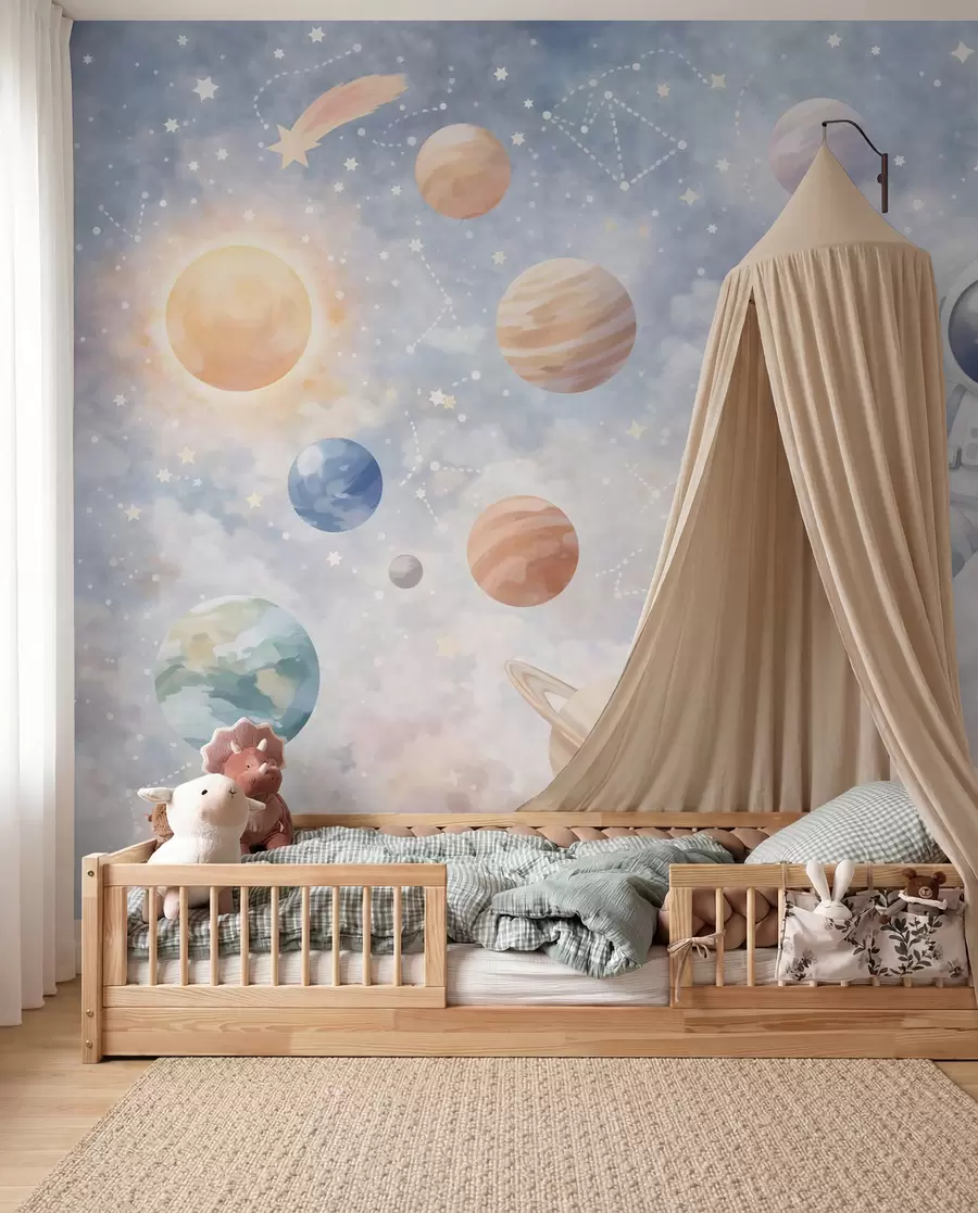 wall murals Little Astronaut’s Voyage w05233