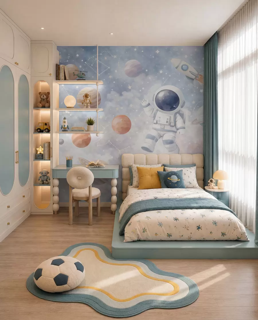 wall murals Little Astronaut’s Voyage w05233