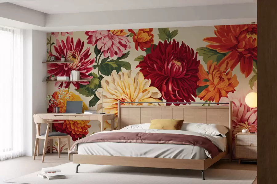 wall murals Dahlias in color waltz w05306