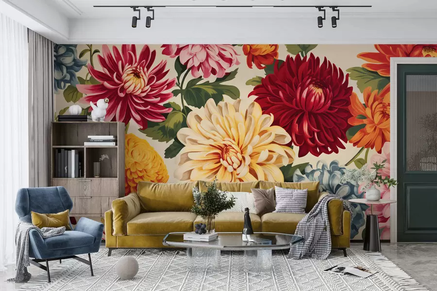 wall murals Dahlias in color waltz w05306