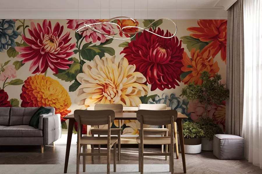 wall murals Dahlias in color waltz w05306