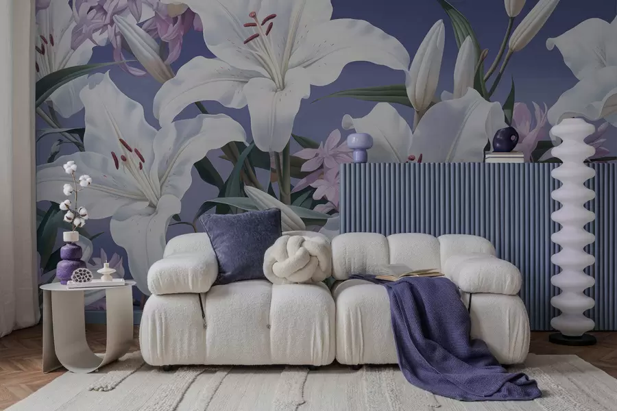 wall murals Lilies at dusk w05310