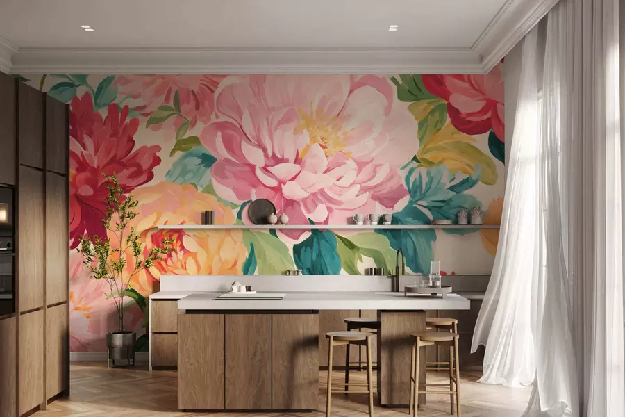 wall murals Peony garden w05313