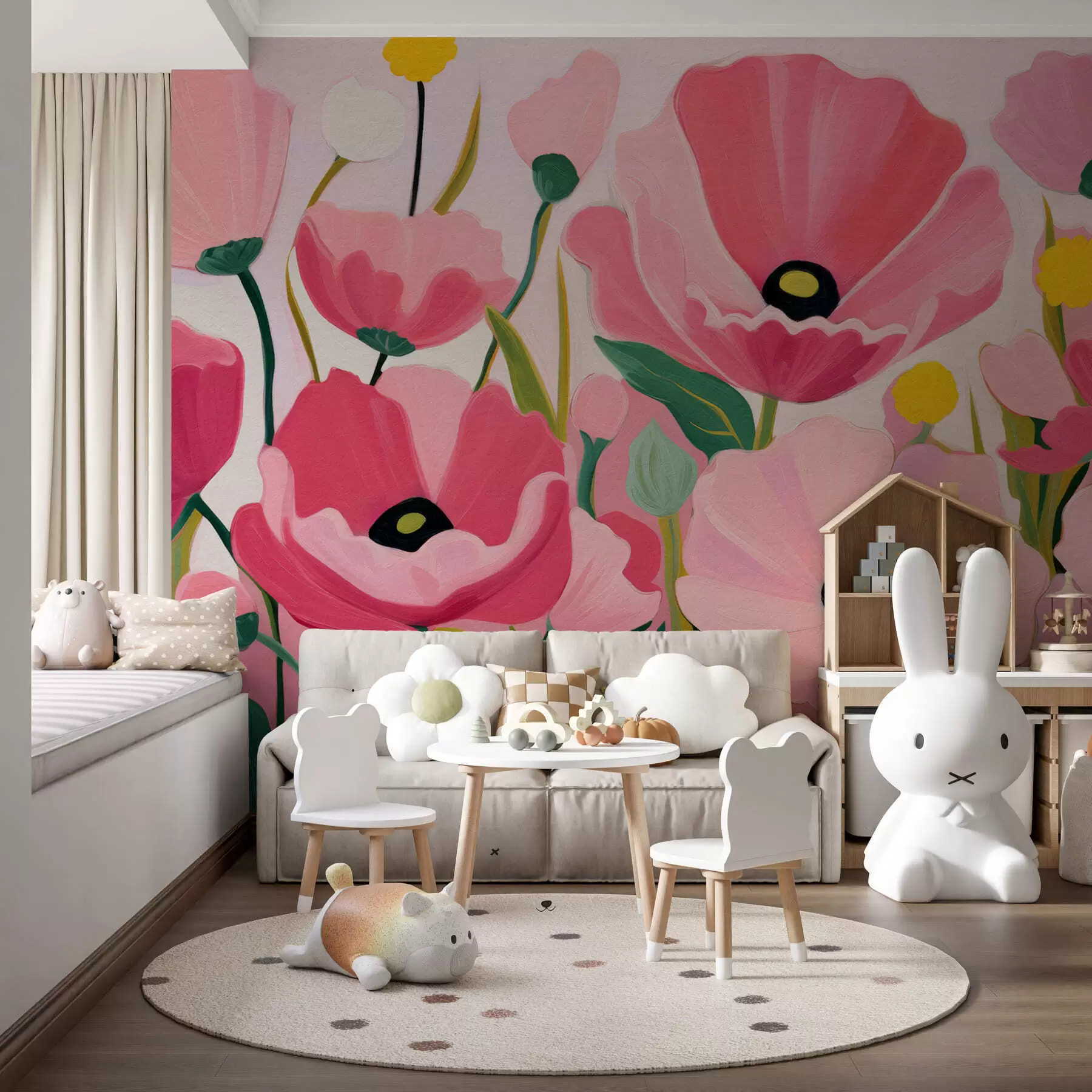 wall murals Succulent poppies w05316