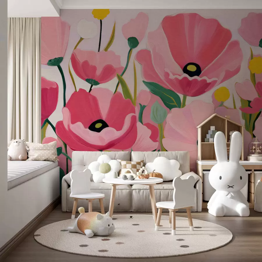 wall murals Succulent poppies w05316